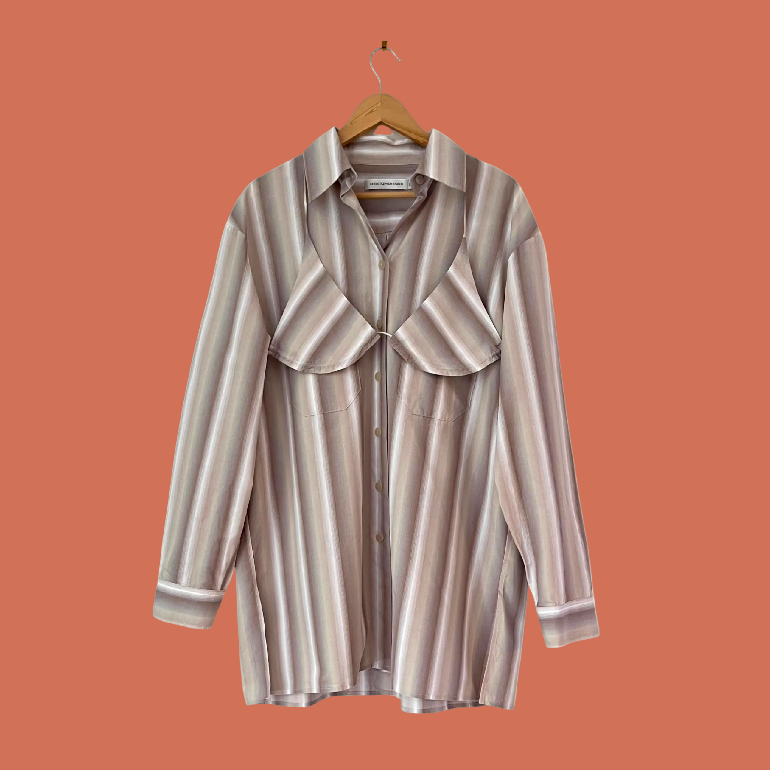 Christopher Esber DELPHINE Shirt in Striped Cloud.