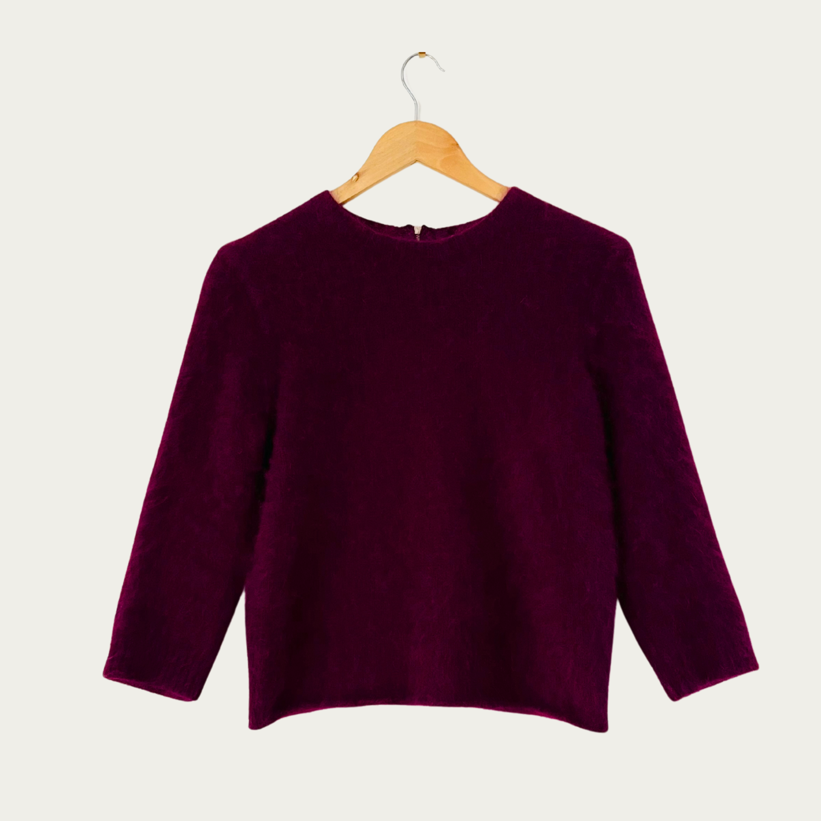 Carven Angora Sweater Top in Wine Size M.
