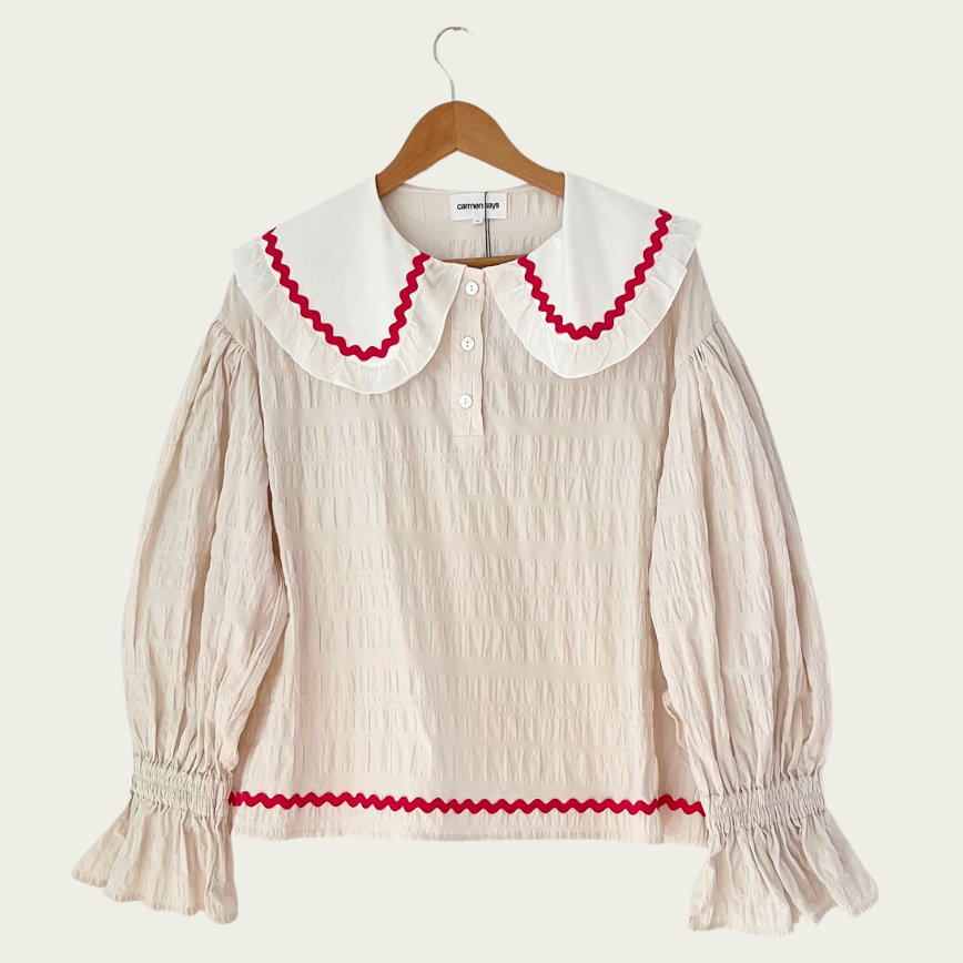 Carmen Says BNWT OFF DUTY PAJAMA Blouse Size M.