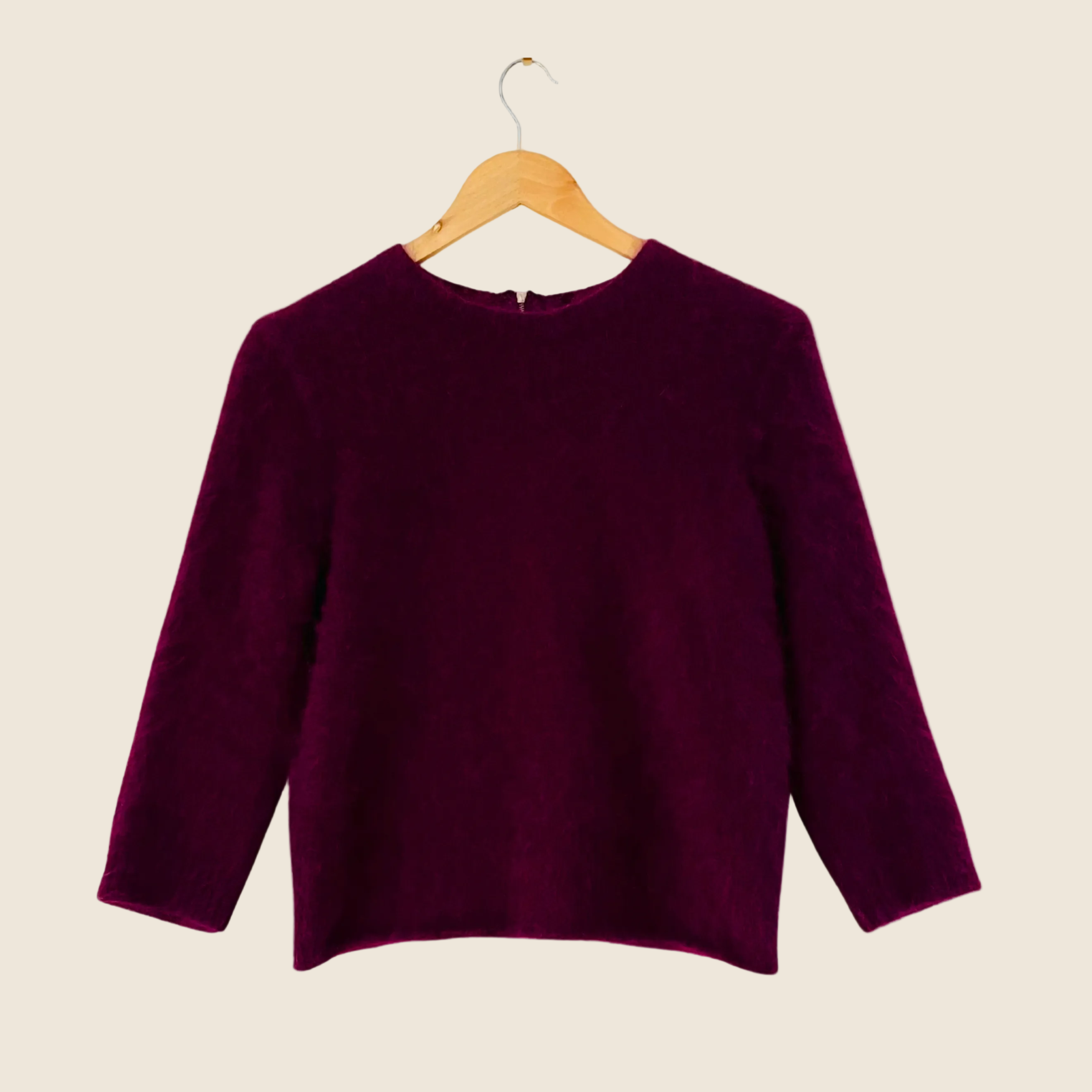 Carven Angora Sweater Top in Wine Size M.