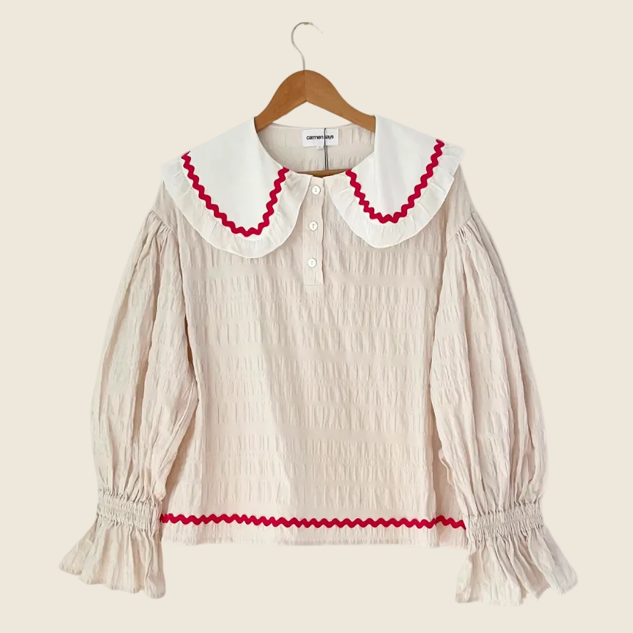 Carmen Says BNWT OFF DUTY PAJAMA Blouse Size M.
