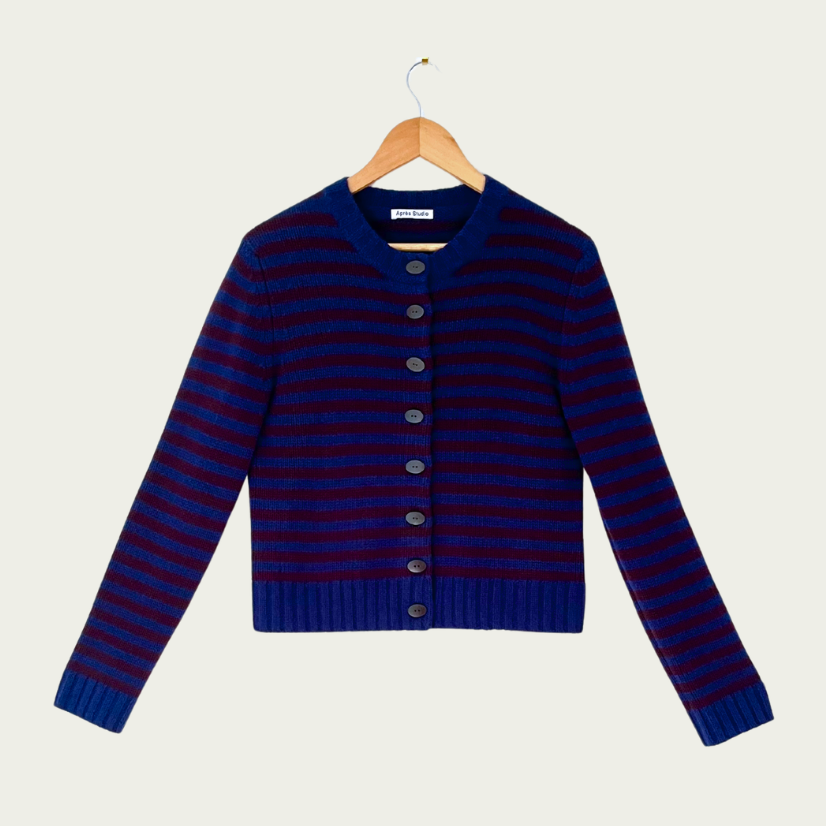 Apres Studios Wool Striped Knit Cardigan Size M/L.