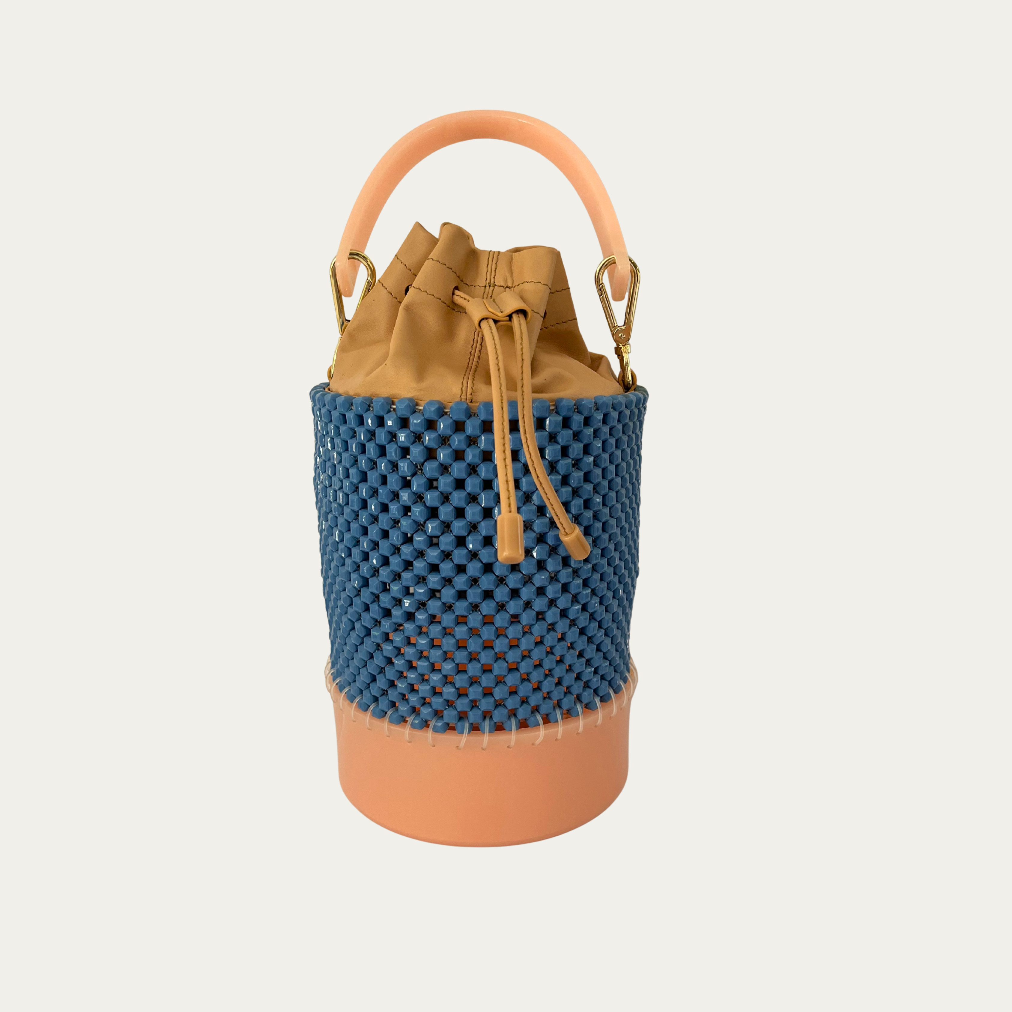 Lucy Folk Sample Beaded Bucket Bag.