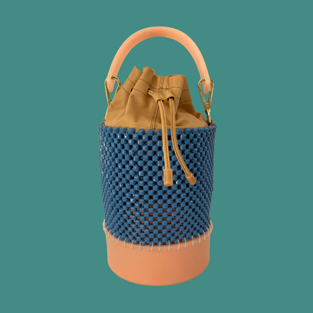 Lucy Folk Sample Beaded Bucket Bag.