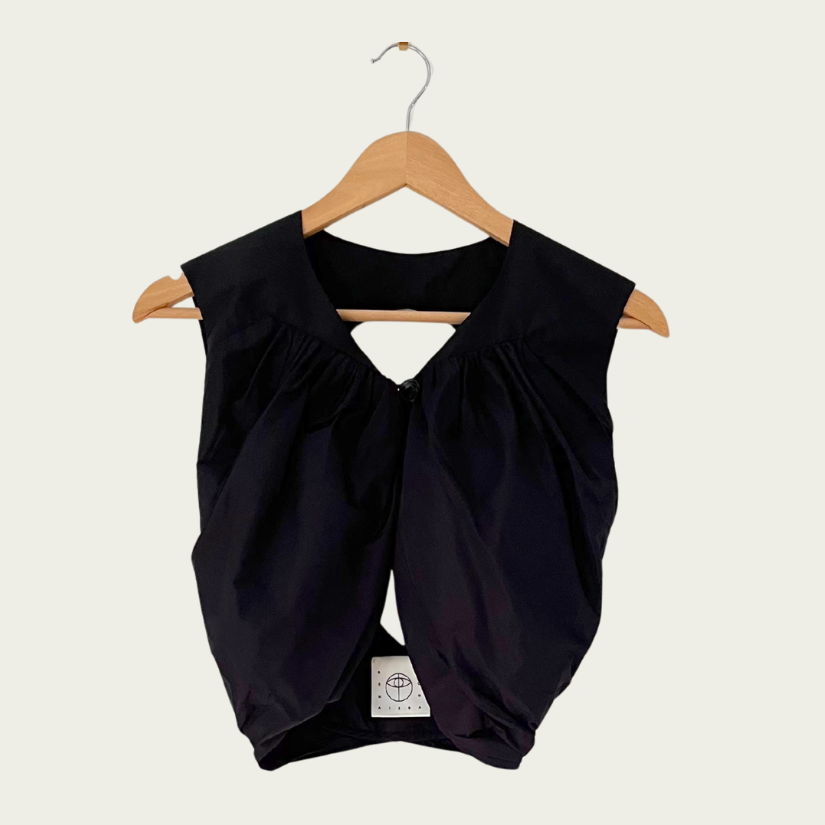 Renaissance Renaissance Baby Cutout Ruched Taffeta Top Size 36/XS.