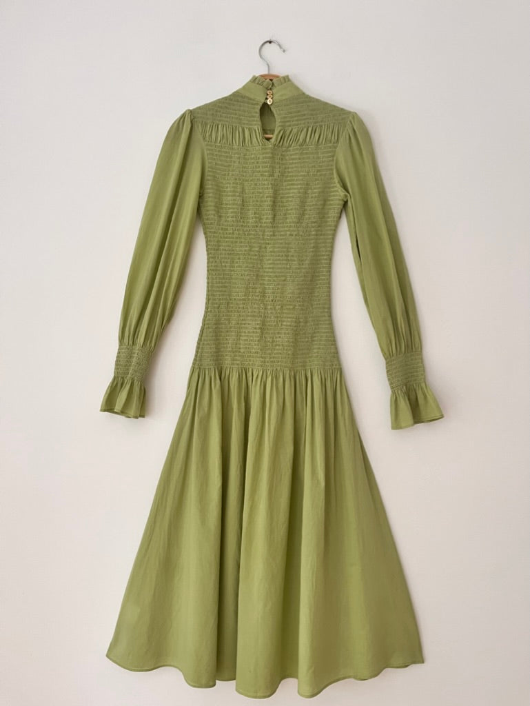 Maggie Marilyn Shirred Maxi Dress in Green.