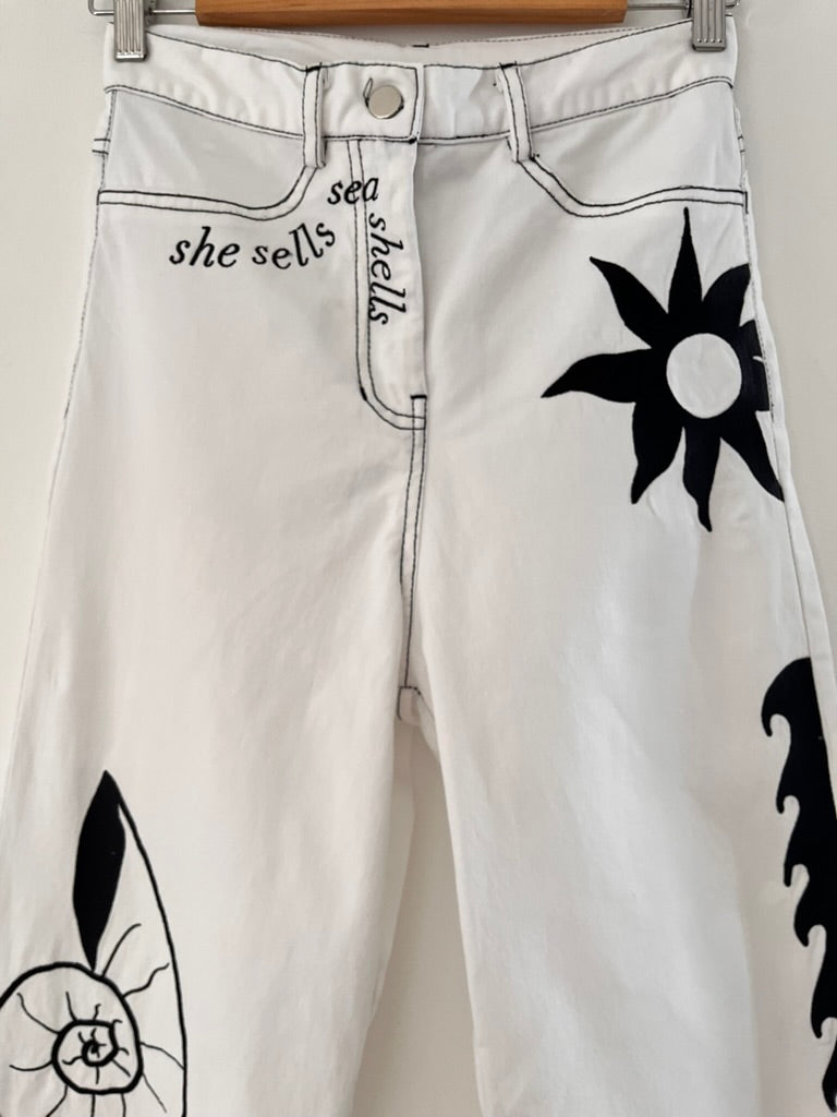 Lottie Hall TREASURE Pants in White.