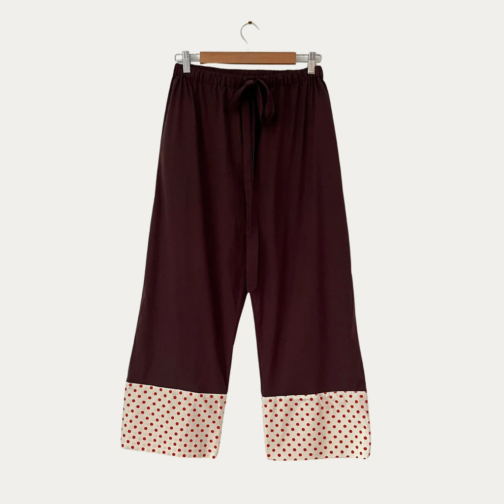 Carmen Says Polka Dot Trousers in Brown Size S.