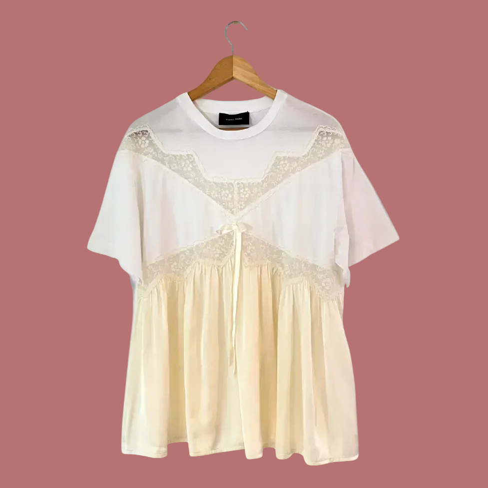 Simone Rocha Lace Front Tee Size S.