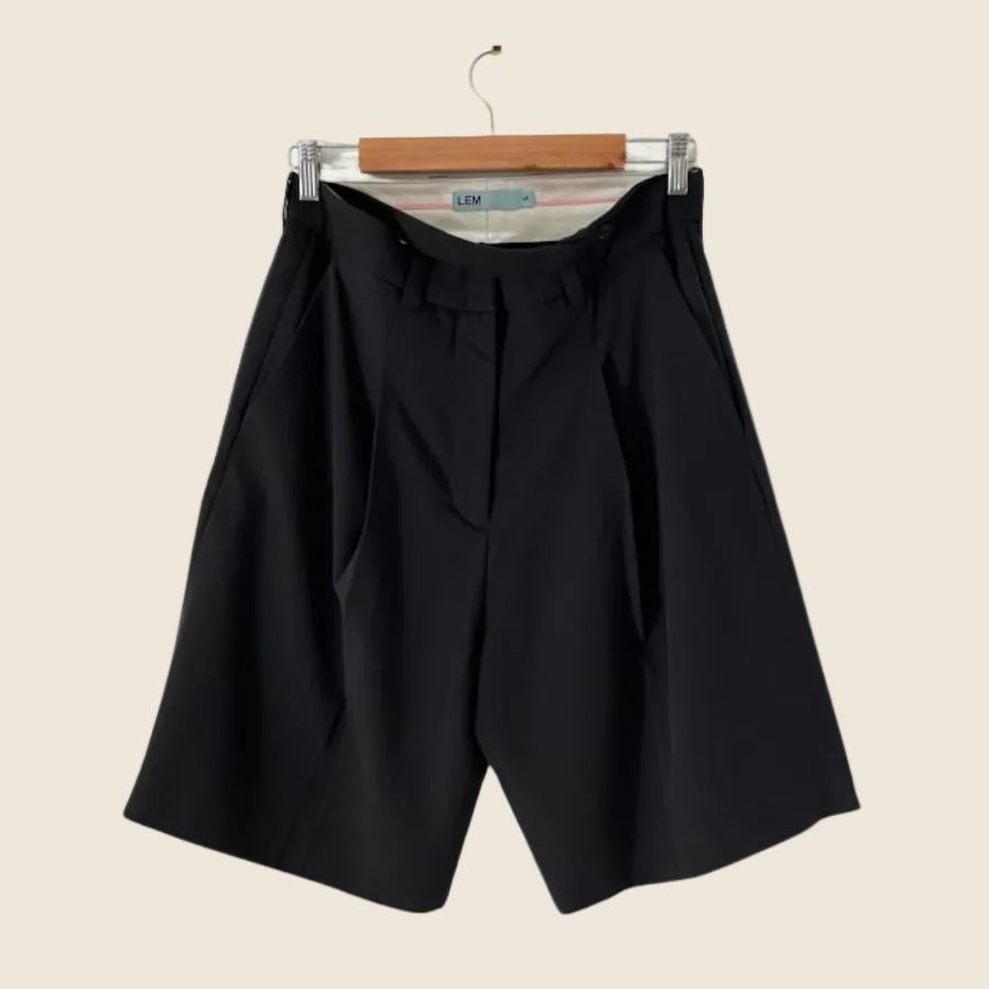 LEM JORJA Double Waistband Tailored Bermuda Shorts Size S.