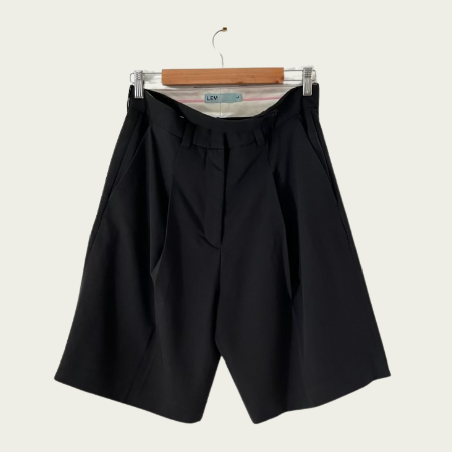 LEM JORJA Double Waistband Tailored Bermuda Shorts Size S.