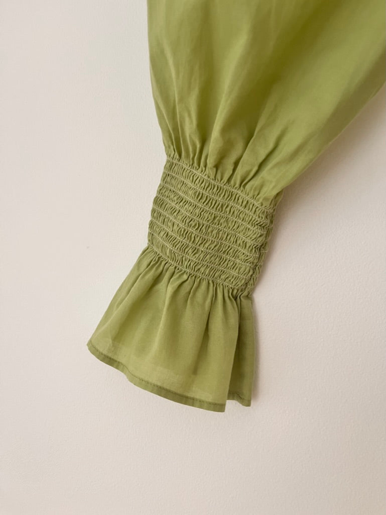 Maggie Marilyn Shirred Maxi Dress in Green.