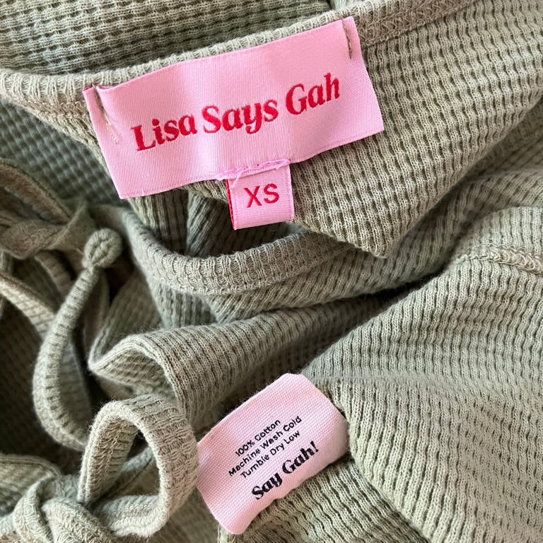 Lisa Says Gah MIA Long Sleeve Crop Top in Green.