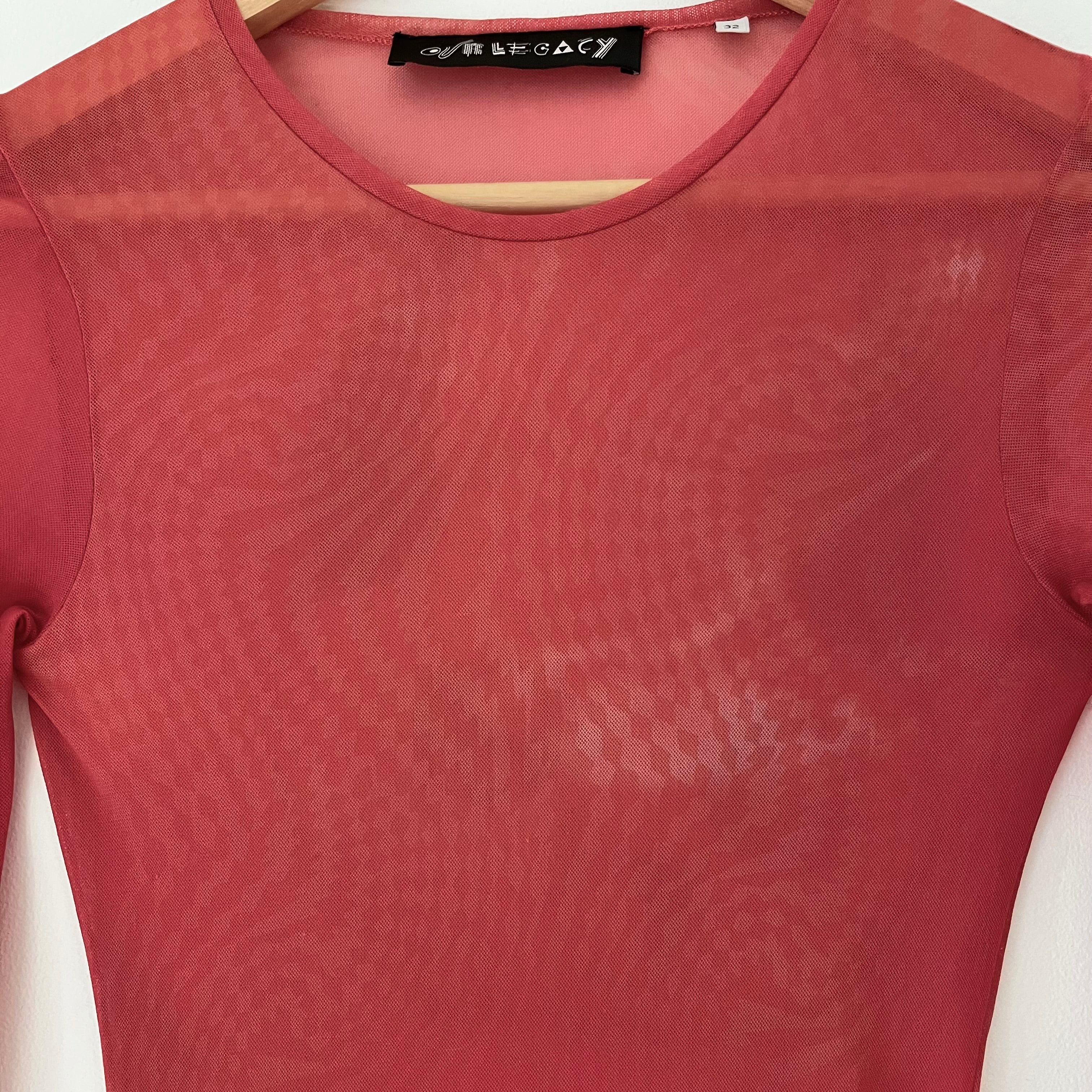 Our Legacy RED LIGHT HYPNOSIS Long Sleeve Top Size 32.