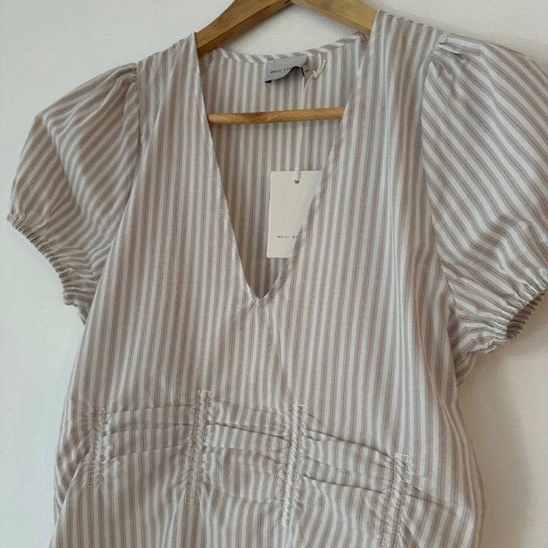 Deiji Studios BNWT PINCHED Dress in Lake Stripe.