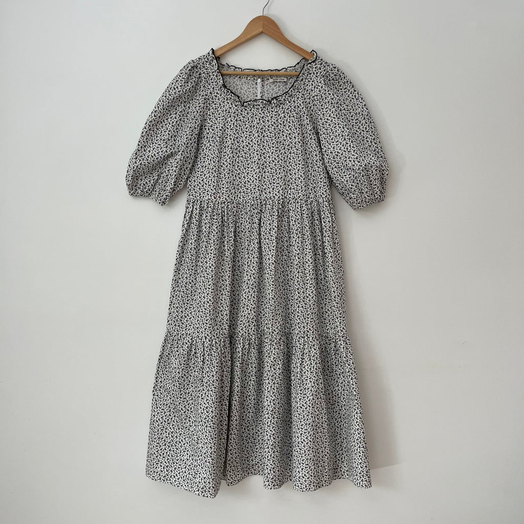 Sandy Liang SEEDS Midi Dress in Floral White.