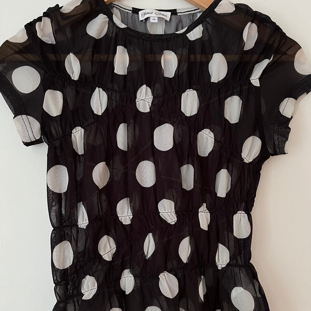 Sweet Bitter KIRA Top in Polka Dot Size XS.