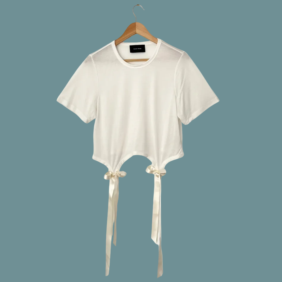 Simone Rocha Bow Detail Jersey Tee Size L.