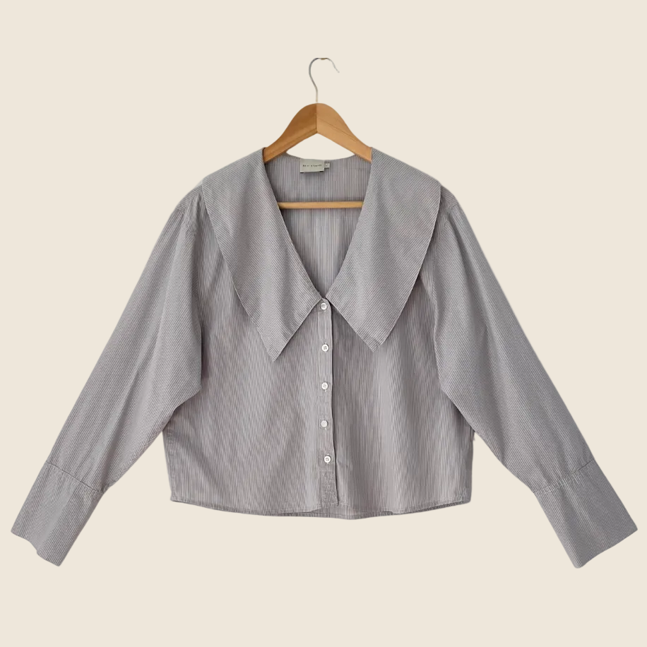 Deiji Studios Oversized Collared Shirt in Dream Stripe Size S.