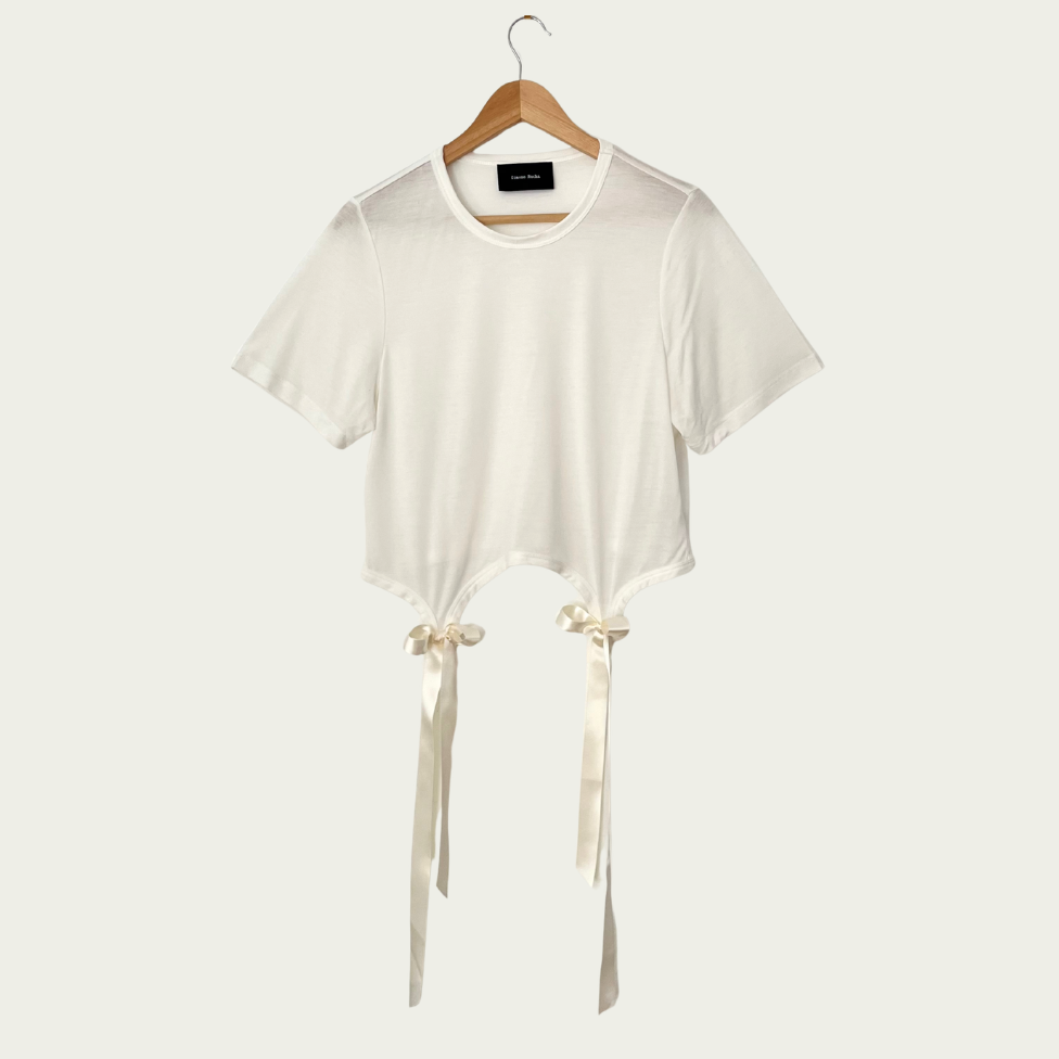 Simone Rocha Bow Detail Jersey Tee Size L.