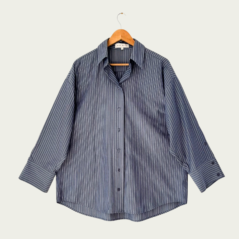 One Mile ROWAN Shirt in Steel Stripe Size S.