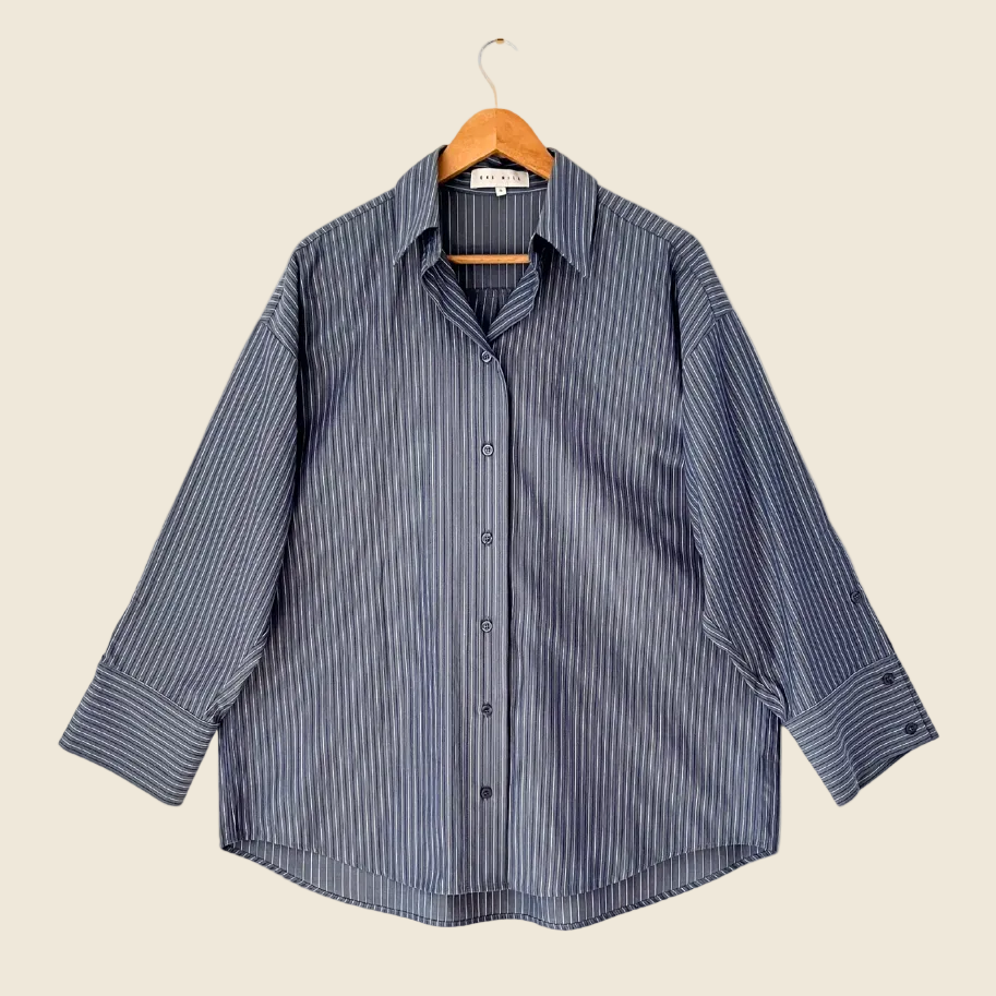 One Mile ROWAN Shirt in Steel Stripe Size S.