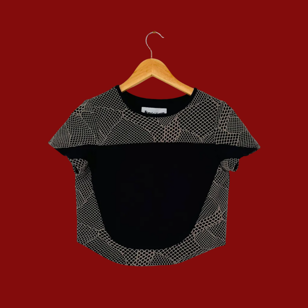 Karla Laidlaw Mesh Short Sleeve Top.