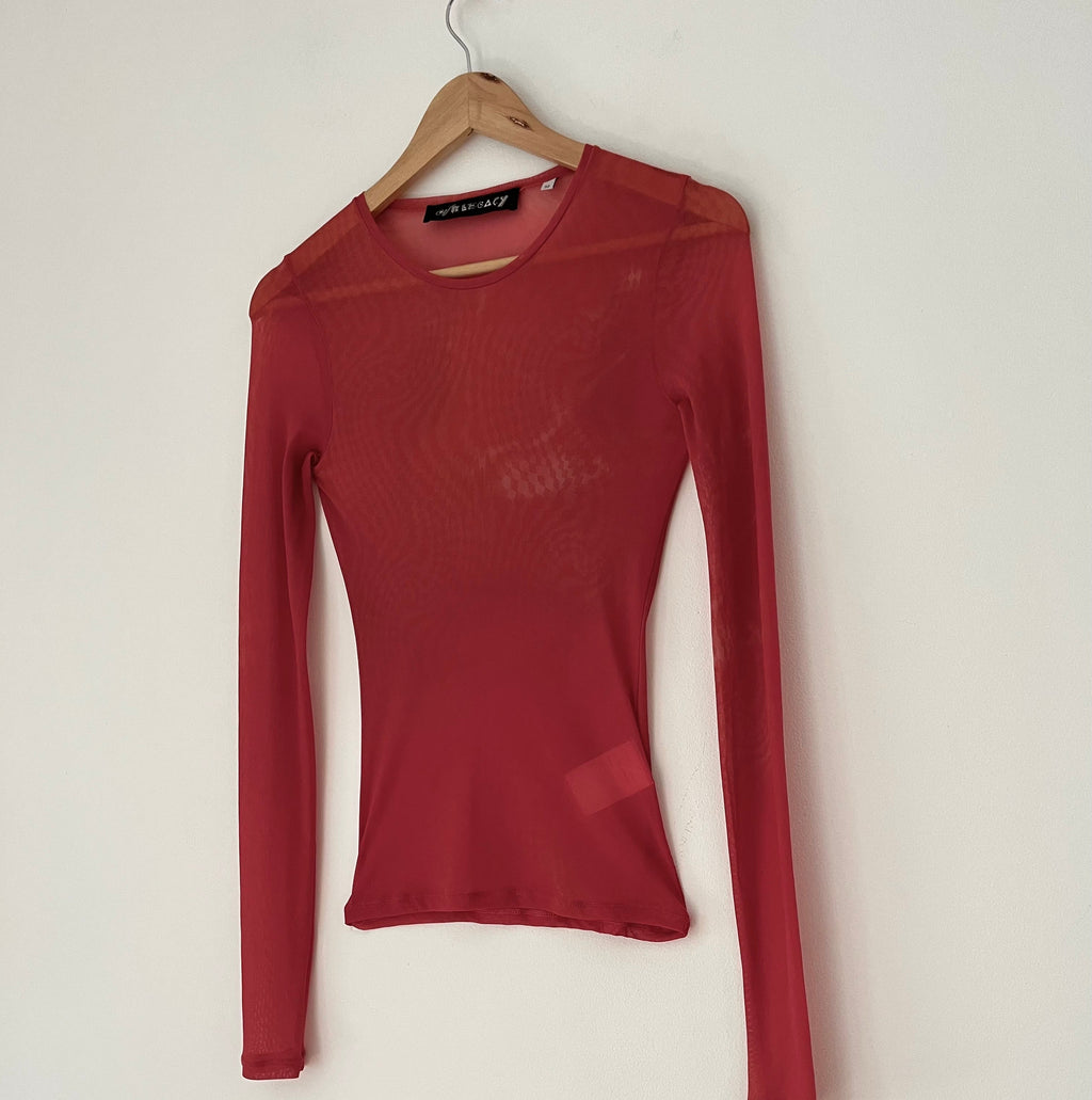 Our Legacy RED LIGHT HYPNOSIS Long Sleeve Top Size 32.