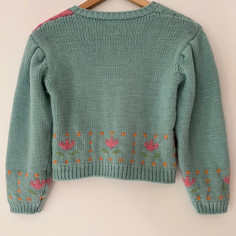 Tach Clothing INESSA Wool Cardigan in Aqua Green.