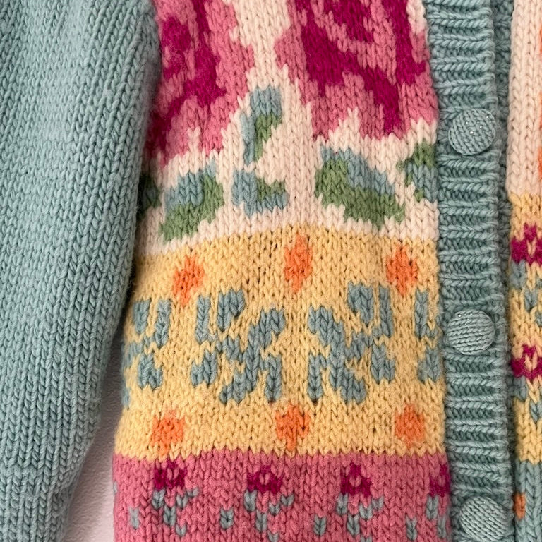 Tach Clothing INESSA Wool Cardigan in Aqua Green.