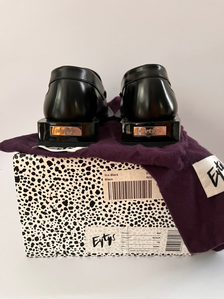 EYTYS RIO Tassel Detail Loafer in Black.