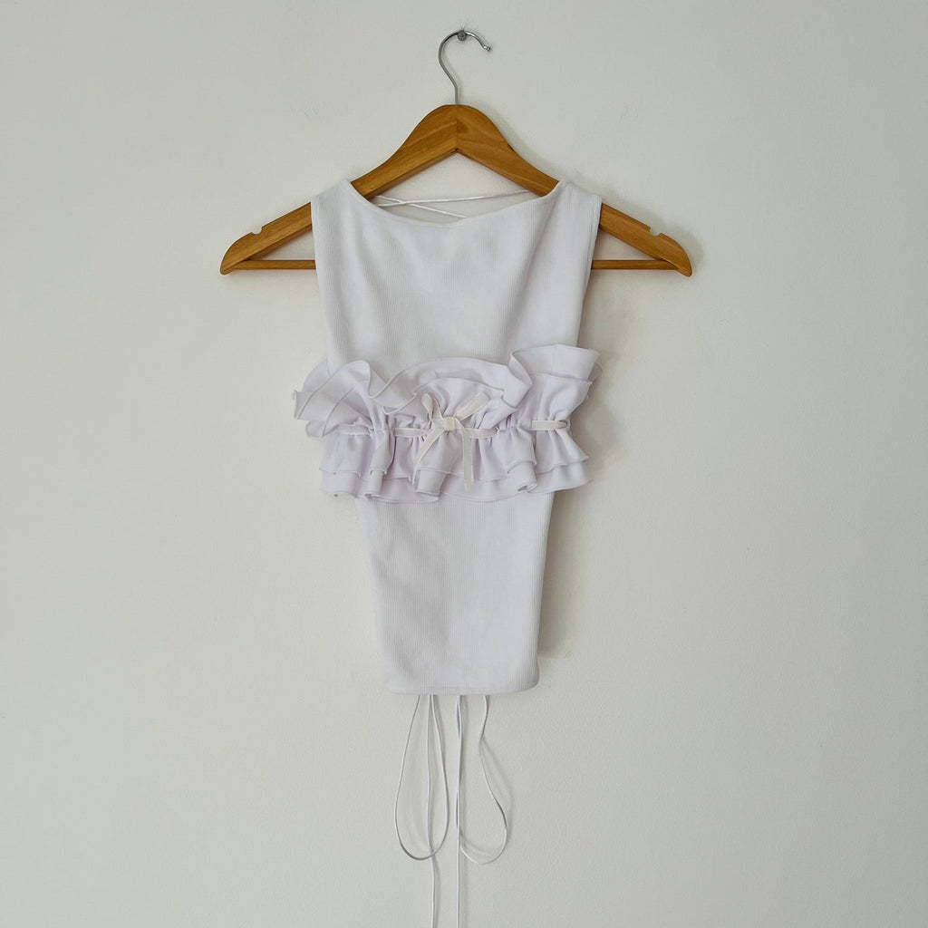 Bye Bambi YURAH Singlet in White.