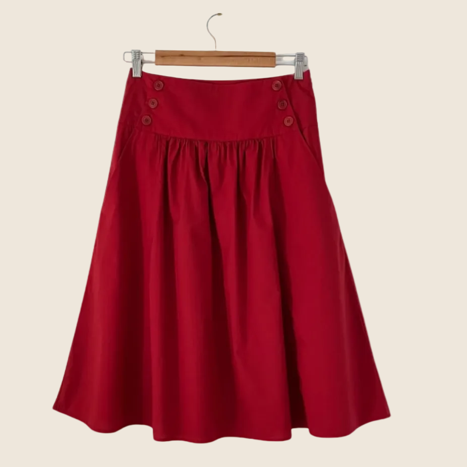 Toast Cotton Skirt in Cardinal Red Size 8.