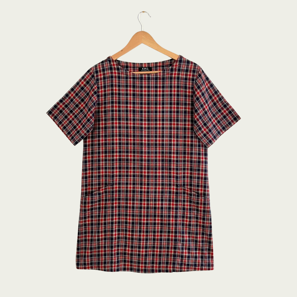 A.P.C Plaid Shift Dress Size S.