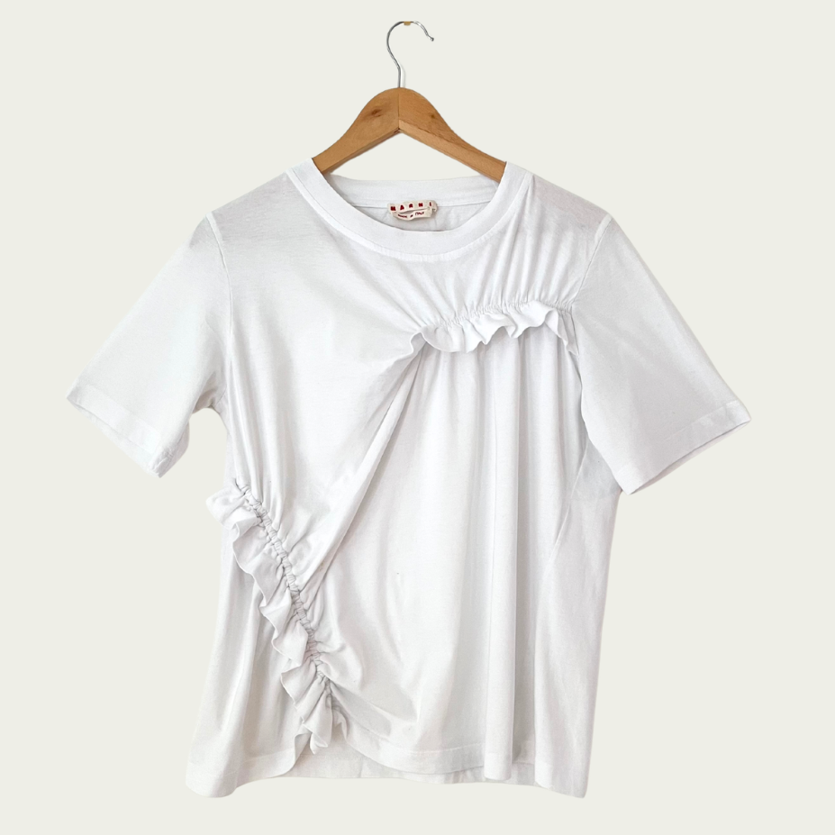 Marni Asymmetrical Ruching Tee Size 44/AU12.