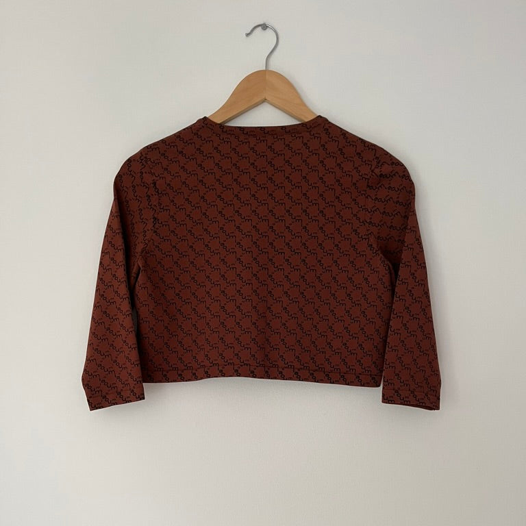 Miaou FRIDA Cardigan in Brown Monogram.