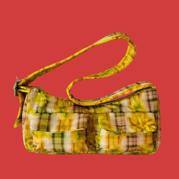BAGGU x Collina Strada CARGO Shoulder Bag in Boxer Plaid.