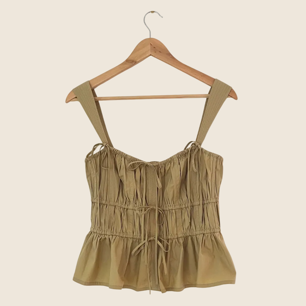 Ulla Johnson LULU Top in Khaki Size US6/M.