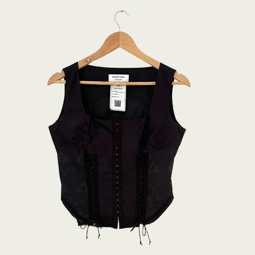 Marine Serre Household Linen Bustier Size FR40/AU12/M.