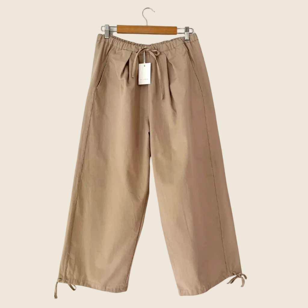 Deiji Studios BNWT DRAWCORD Wide Leg Pants in Cream Size M.