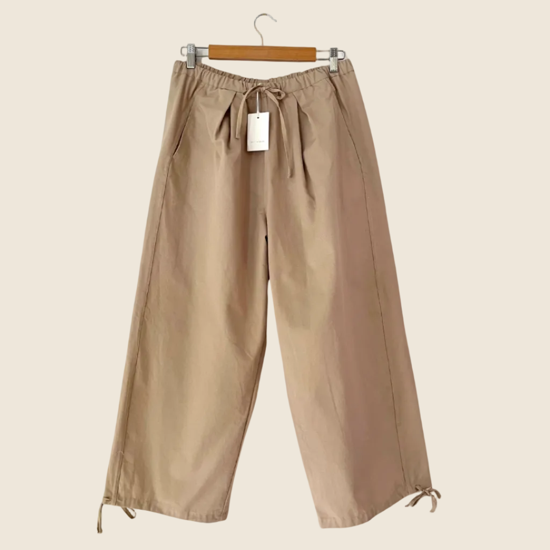 Deiji Studios BNWT DRAWCORD Wide Leg Pants in Cream Size M.