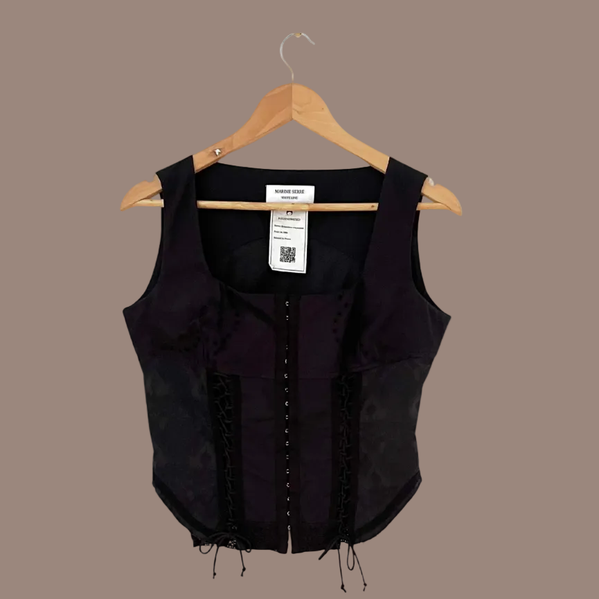 Marine Serre Household Linen Bustier Size FR40/AU12/M.
