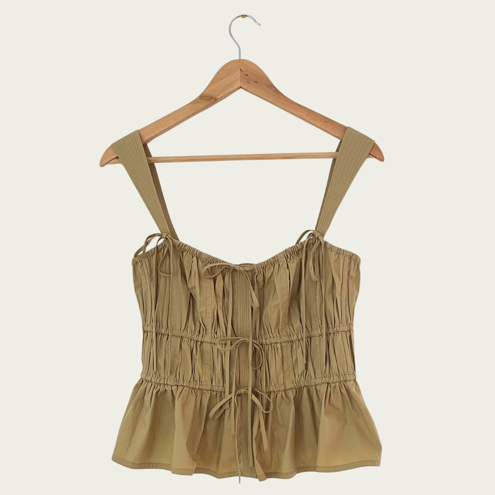 Ulla Johnson LULU Top in Khaki Size US6/M.