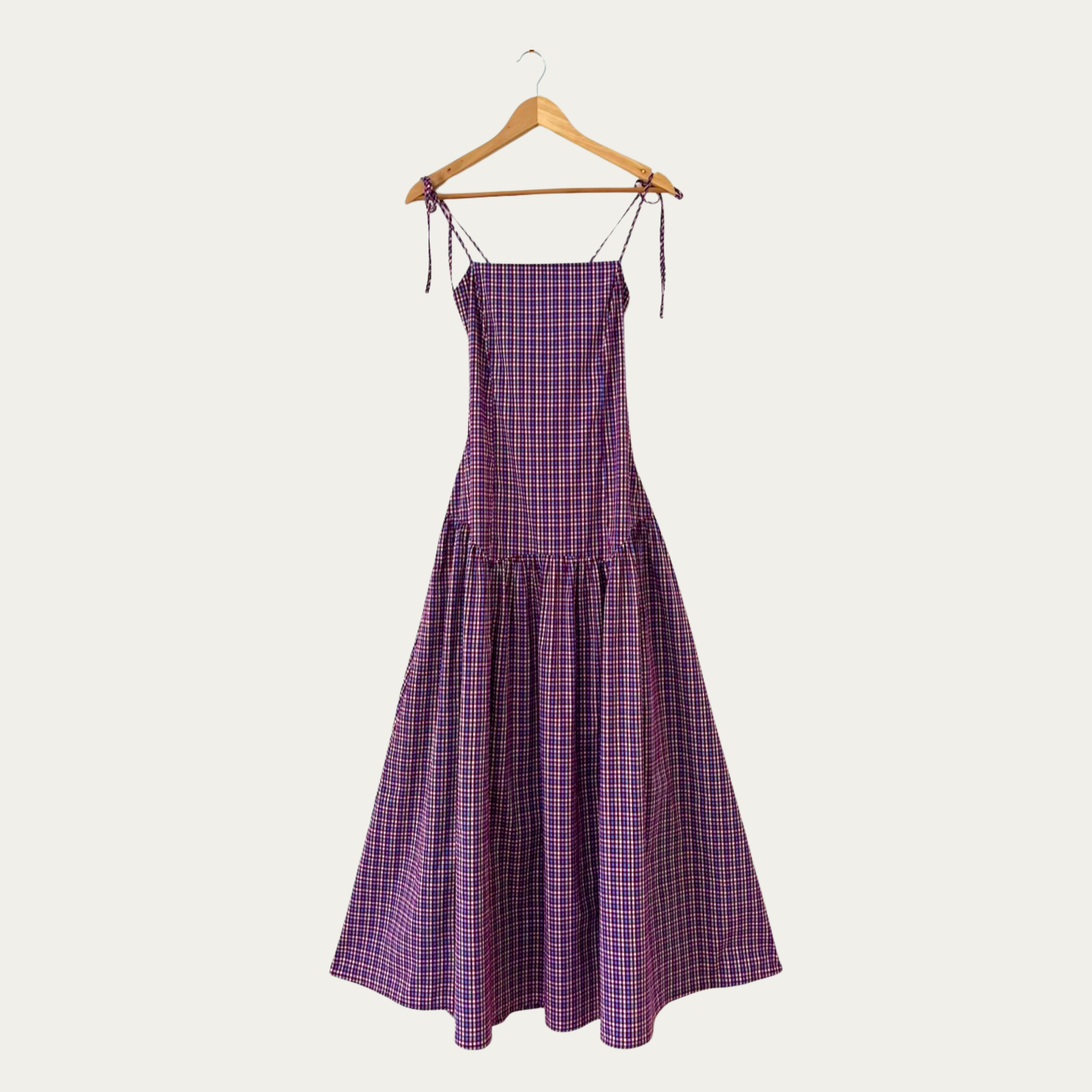 Ruby NZ TRULLI Maxi Dress in Wine Gingham.