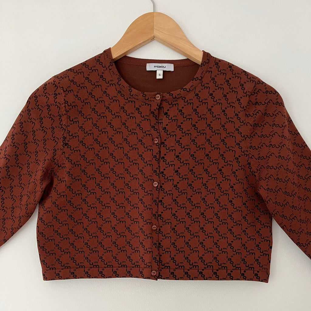 Miaou FRIDA Cardigan in Brown Monogram.
