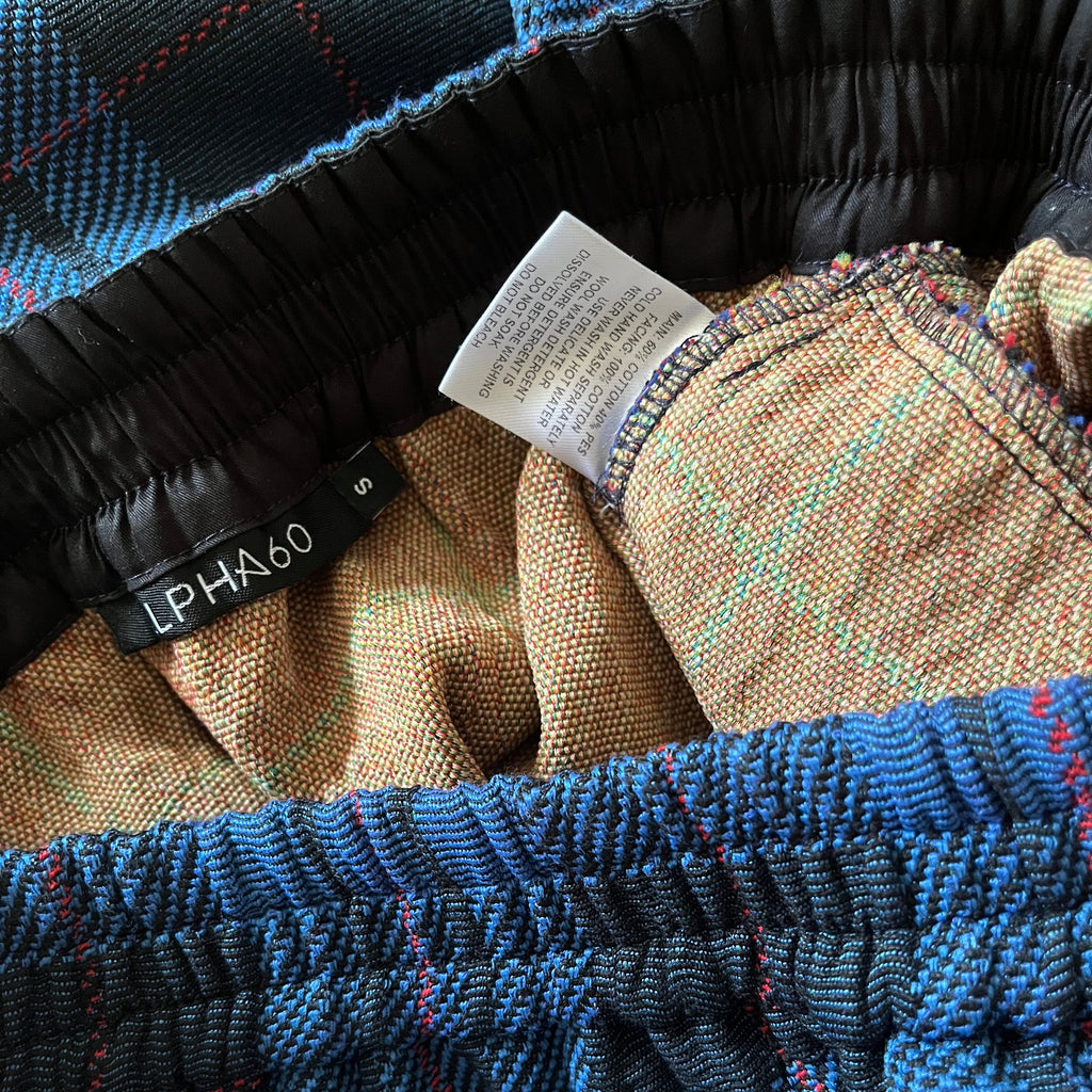 Alpha60 Wide Leg Tartan Pant Size S.