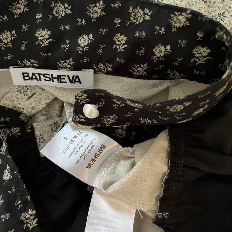 Batsheva GRACE Floral-Print Blouse in White.