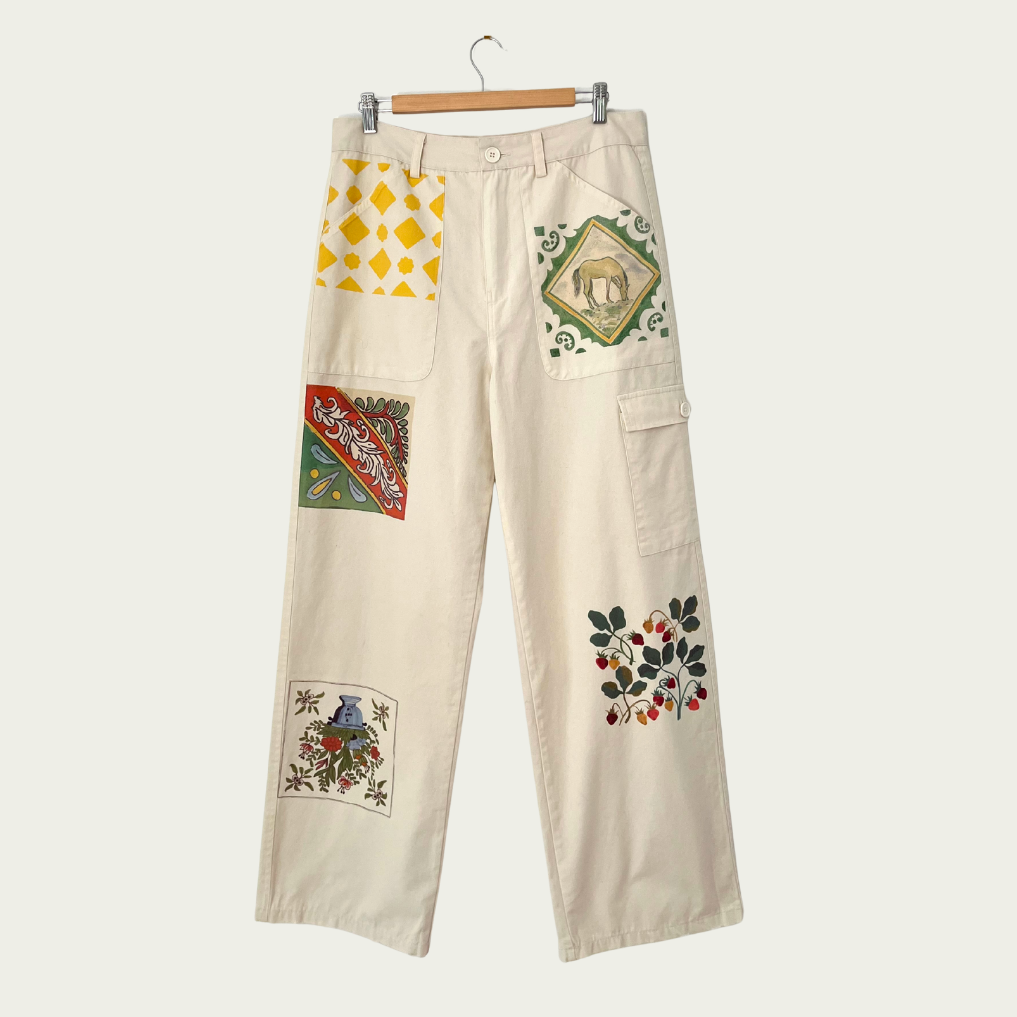Found MOSAIC Pants in Cream Size 32.