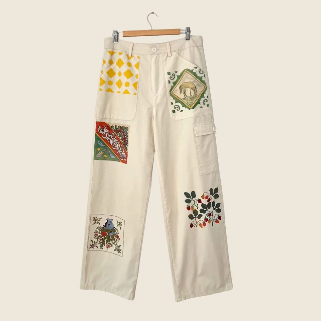 Found MOSAIC Pants in Cream Size 32.