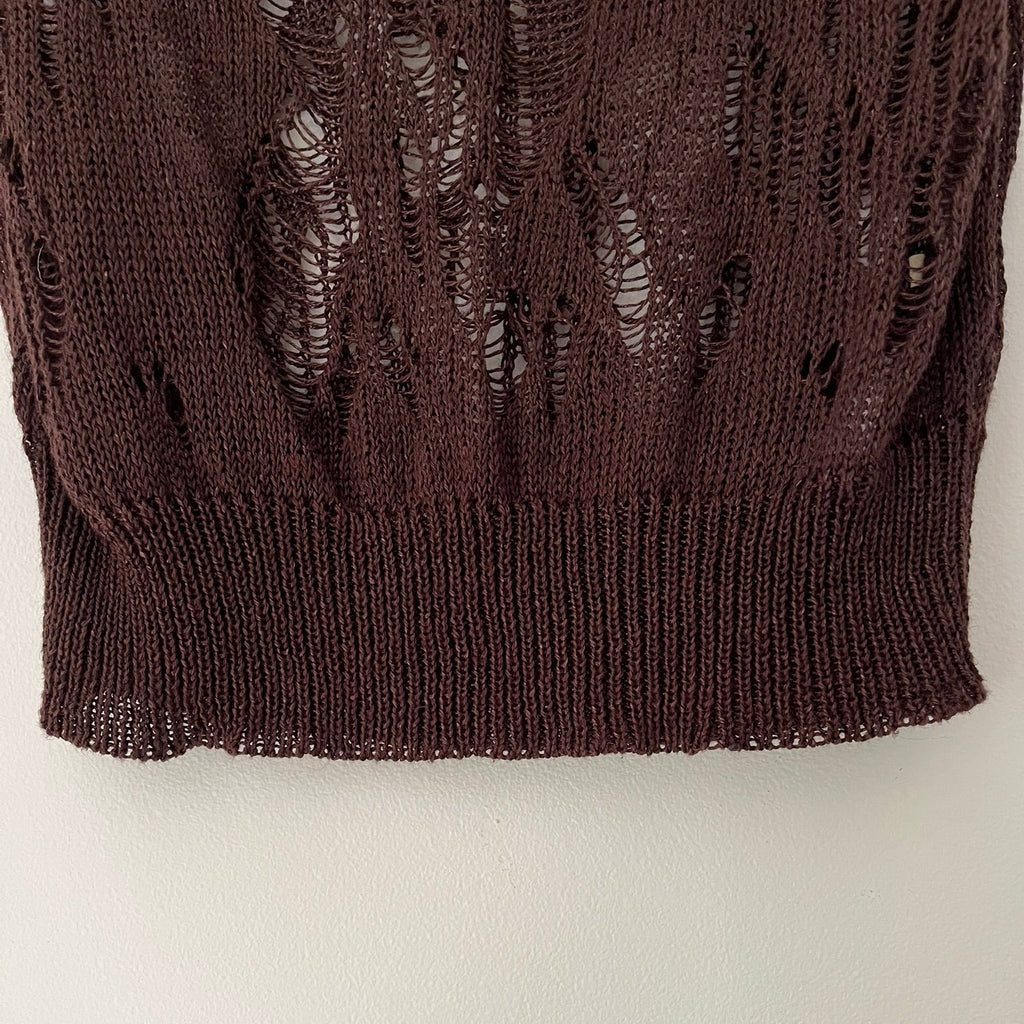 Paloma Wool BAIA KNITTED Top in Brown.